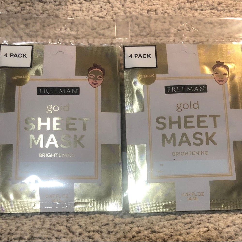 Freeman Gold Brightening Face Sheet Mask Set of 2 (4 Packs) 8 Total